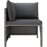 vidaXL 7-delige Loungeset met kussens poly rattan grijs