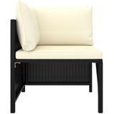 VidaXL 6-delige Loungeset met Kussens - Poly Rattan Zwart