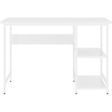 vidaXL - Computerbureau - Wit - MDF en Metaal
