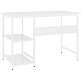 vidaXL - Computerbureau - Wit - MDF en Metaal