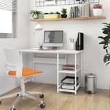 vidaXL - Computerbureau - Wit - MDF en Metaal
