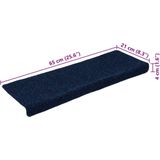 vidaXL Trapmatten - Marineblauw - Polypropyleen - 15 Stuks