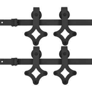 VidaXL-Hardwaresets-voor-schuifdeuren-2-st-200-cm-staal-zwart