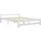 vidaXL Bedframe massief grenenhout wit 160x200 cm