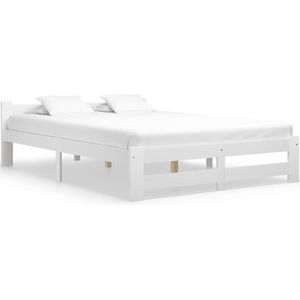 VidaXL Bedframe Massief Grenenhout Wit 180x200 cm