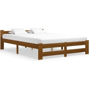 VidaXL Bedframe Massief Grenenhout Honingbruin 160x200 cm