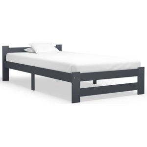 VidaXL Bedframe Massief Grenenhout Donkergrijs 90x200 cm