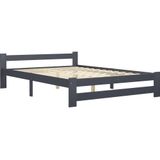 VidaXL Bedframe Massief Grenenhout Donkergrijs 120x200 cm