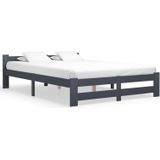 VidaXL Bedframe Massief Grenenhout Donkergrijs 120x200 cm