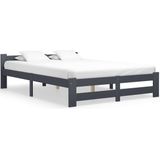 VidaXL Bedframe Massief Grenenhout Donkergrijs 180x200 cm