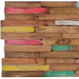 Wandpanelen - Meerkleurig - Massief Teakhout - 10 Stuks