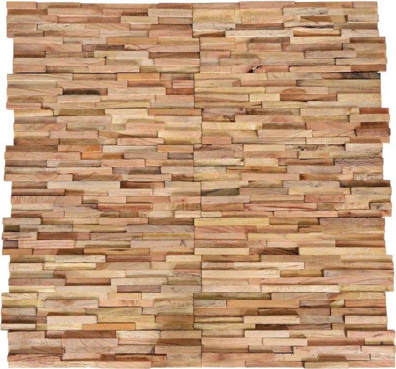 Wandpanelen - Teakhout - 10 Stuks - Natuurlijke Afwerking - 1,08 m²