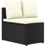 vidaXL 6-delige Loungeset met kussens poly rattan zwart