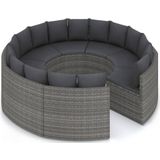 vidaXL 8-delige Loungeset met kussens poly rattan grijs