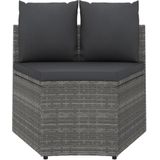 vidaXL 8-delige Loungeset met kussens poly rattan grijs