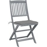vidaXL Klappbare Gartenstühle 6 Stk. mit Sitzkissen Massivholz Akazie