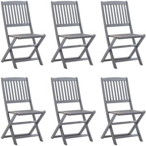 vidaXL Klappbare Gartenstühle 6 Stk. Massivholz Akazie