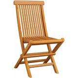 vidaXL Tuinstoelen 6 st met crème kussens massief teakhout