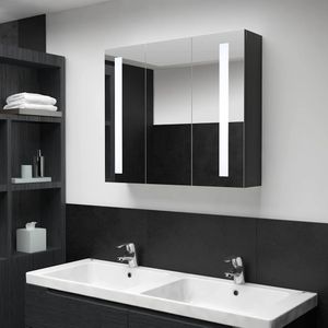 vidaXL Badkamerkast - Wit - MDF - Met Spiegel en LED Verlichting