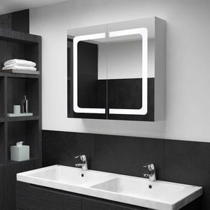 vidaXL Badkamerkast - met Spiegel en LED - MDF - 80x12,2x68 cm