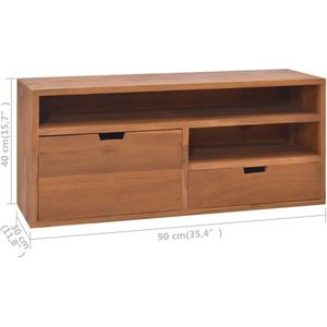 VidaXL Tv-meubel 90x30x40 cm - Massief Teakhout