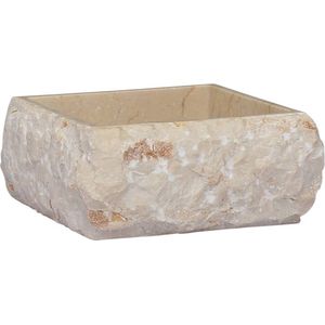 vidaXL - Gootsteen - 30x30x13 - cm - marmer - crèmekleurig