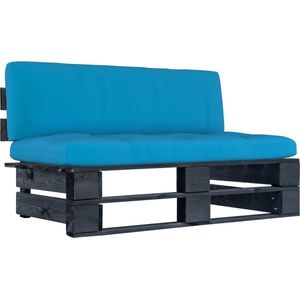vidaXL Garten-Mittelsofa aus Paletten Schwarz Kiefernholz Imprägniert
