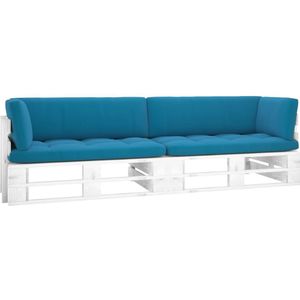 2-Sitzer-Palettensofa Weiß Imprägniertes Kiefernholz Vidaxl
