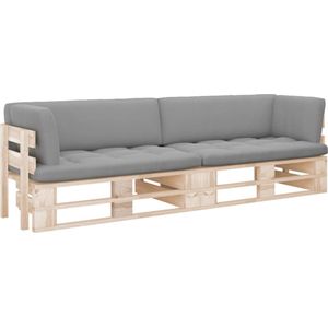 vidaXL 2-Sitzer-Palettensofa mit Kissen Imprägniertes Kiefernholz