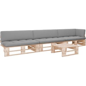 vidaXL 4-tlg. Paletten-Lounge-Set mit Kissen Imprägniertes Kiefernholz