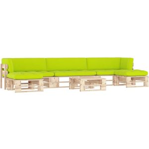 Vidaxl - 6-tlg. Paletten-Lounge-Set mit Kissen Imprägniertes Kiefernholz Grün