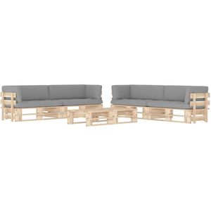vidaXL - 6-delige - Loungeset - pallet - met - kussens - geïmpregneerd - grenenhout