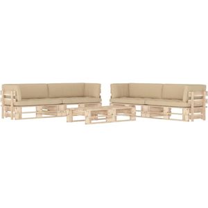 vidaXL 6-tlg. Paletten-Lounge-Set mit Kissen Imprägniertes Kiefernholz
