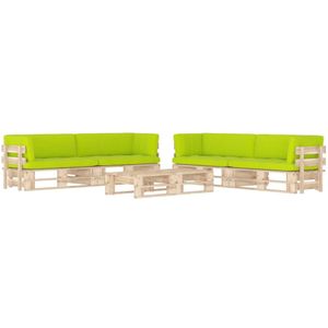 vidaXL 6-delige Loungeset pallet met kussens geïmpregneerd grenenhout