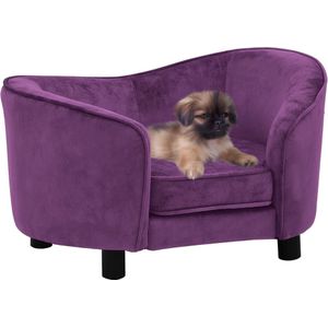 Hondenbank 57x34x36 cm pluche grijs