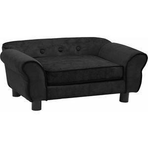 vidaXL Hundesofa Schwarz 72x45x30 cm Plüsch