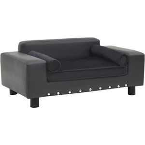 vidaXL Hundesofa Dunkelgrau 81x43x31 cm Plüsch und Kunstleder