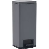 vidaXL Pedaalemmer - 30 L - RVS - Grijs - Met Pedaal en Zachtsluitend Deksel