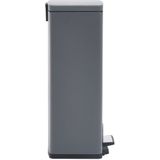 vidaXL Pedaalemmer - 30 L - RVS - Grijs - Met Pedaal en Zachtsluitend Deksel