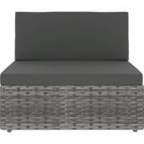 VidaXL 7-delige Loungeset met Kussens - Poly Rattan Grijs