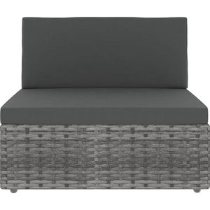 vidaXL 6-tlg. Garten-Lounge-Set mit Kissen Grau Poly Rattan