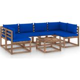 vidaXL 7-delige Loungeset pallet met kussens geïmpregneerd grenenhout