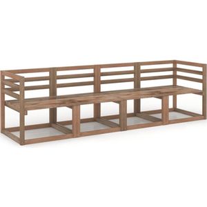 vidaXL-4-delig-Tuinbankstel-pallet-geïmpregneerd-grenenhout-bruin