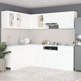 vidaXL - 11-delige - Keukenkastenset - Lyon - bewerkt - hout - wit