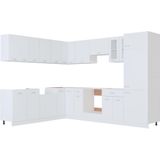 vidaXL - 14-delige - Keukenkastenset - Lyon - bewerkt - hout - wit