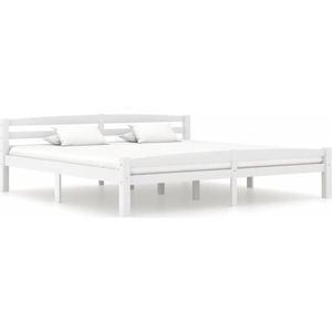 vidaXL Bedframe massief grenenhout wit 200x200 cm - 322074