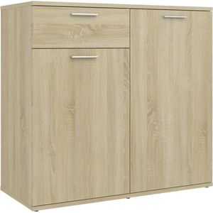 VidaXL Dressoir 80x36x75 cm - Spaanplaat - Sonoma Eikenkleurig