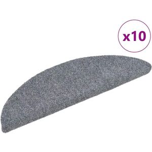 Trapmat - Lichtgrijs - Genaaldvilte Stof - Set van 10