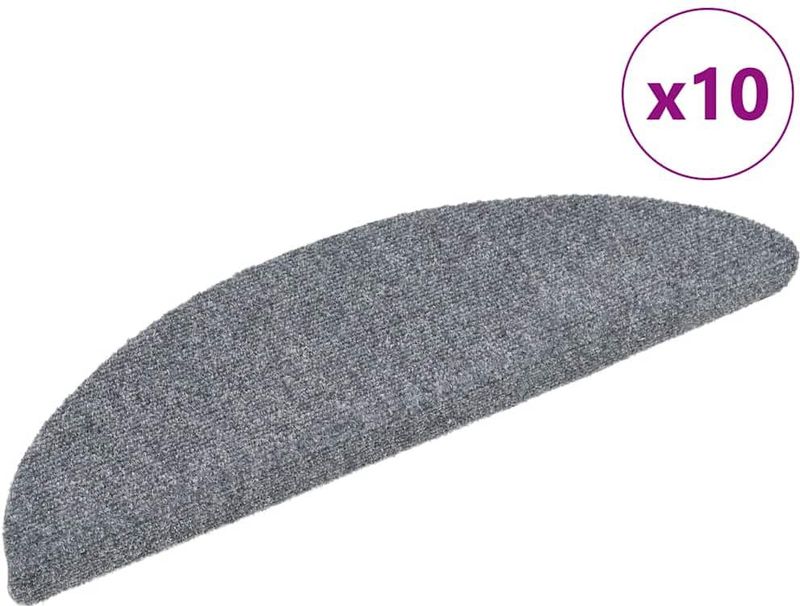 Trapmat - Lichtgrijs - Genaaldvilte Stof - Set van 10