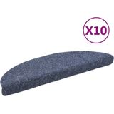 vidaXL Trapmatten - Blauw - Genaaldvilte Stof - Set van 10